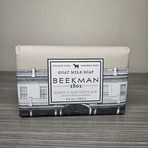 Beekman 1802 Honey & Oats Scrub Bar 9oz Goat Milk Soap enriched w/ Cocoa Butter